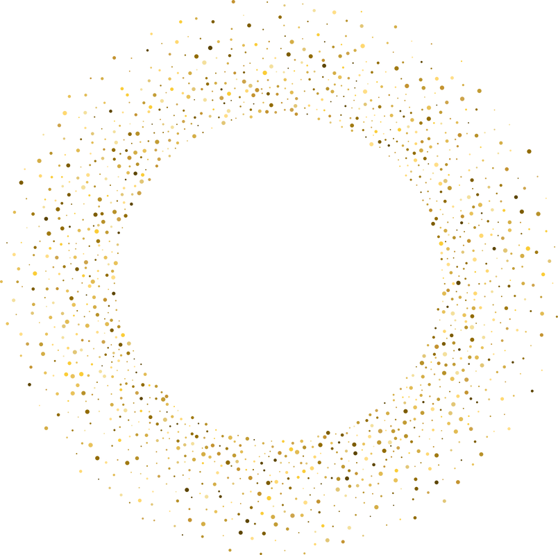 Golden Circle Confetti Background
